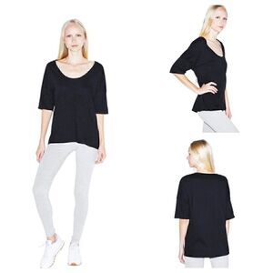 NWOT American Apparel Women's Power Wash U-Neck Elbow Sleeve T-Shirt XS